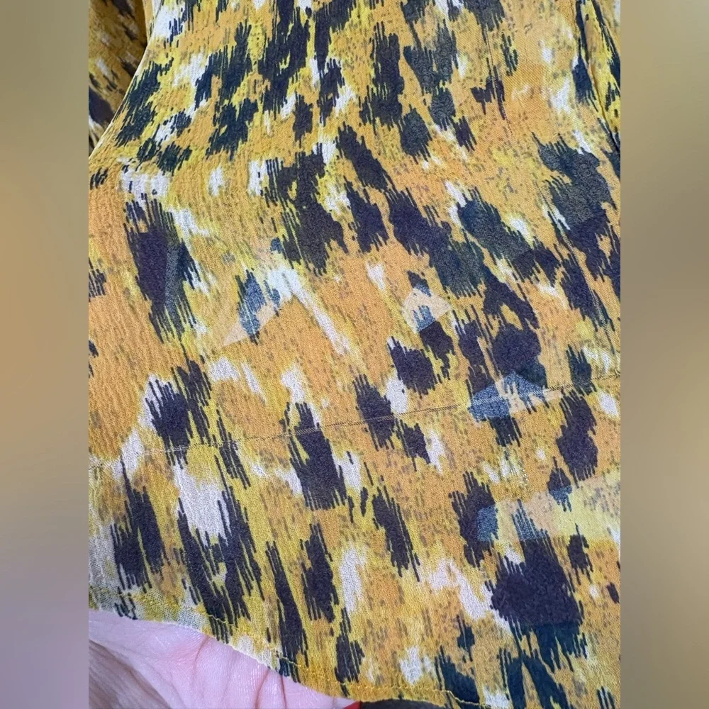 Whistles Midi Tiered‎ Skirt 10 Yellow Ikat Animal Midi Skirt